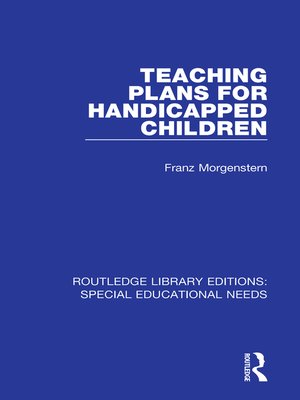 cover image of Teaching Plans for Handicapped Children